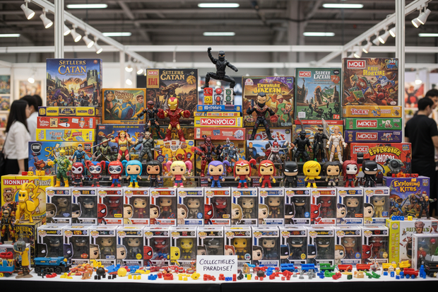 toys, funkos, figures, board games